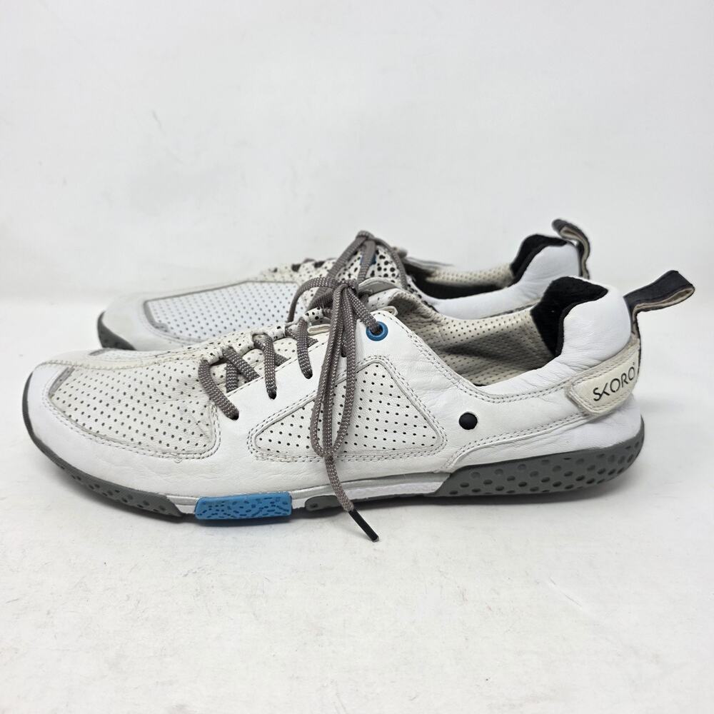 SKORA Form White Perforated Leather Minimalist Running Shoes Men's 12 Goatskin